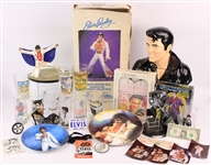 1950s-2000s Elvis Presley 21" Vinyl Doll, Statues, Glassware & more (Lot of 25+)