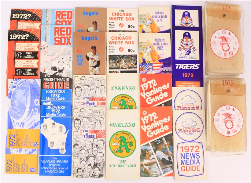 1972 American League Teams Media Guide Complete Sets - Lot of 2 w/ 24 Media Guides Total