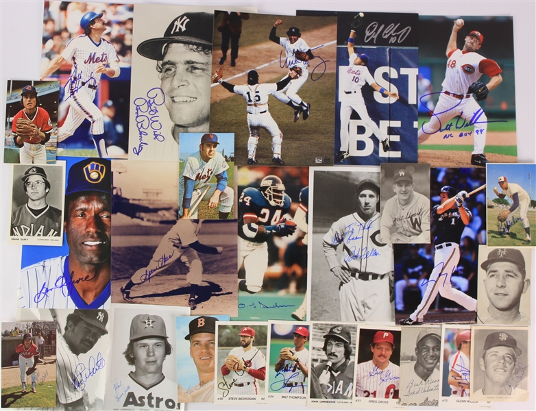 1940s-2000s Baseball Signed Photo Collection - Lot of 96 w/ Bob Feller, Don Larsen, Lou Boudreau, Phil Niekro, Gaylord Perry & More