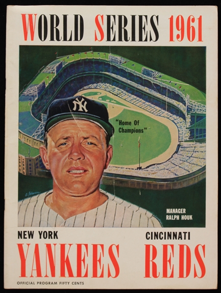 1961 New York Yankees Cincinnati Reds Yankee Stadium World Series Game 2 Program