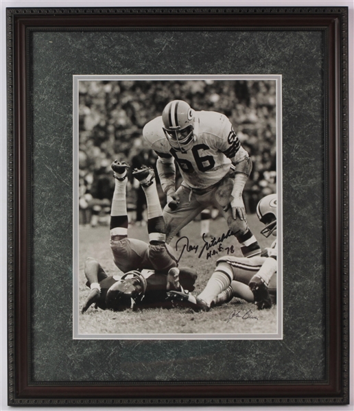 1990s Ray Nitschke Green Bay Packers Signed 18" x 21" Framed Photo (JSA)