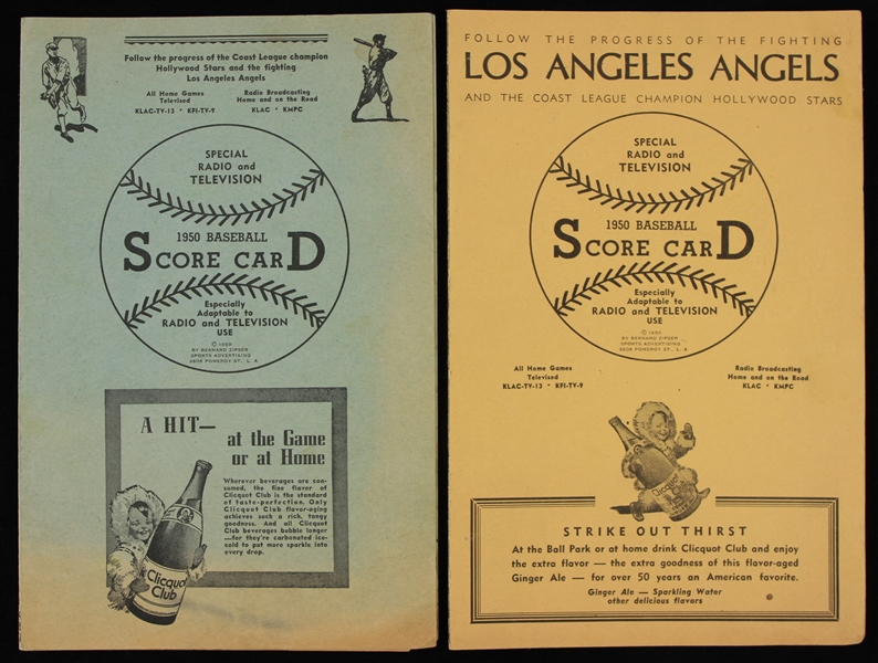 1950 Los Angeles Angels Oakland Oaks PCL Game Programs - Lot of 2