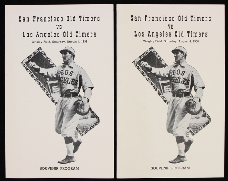 1956 San Francisco Seals Los Angeles Angels PCL Wrigley Field Old Timers Game Programs - Lot of 2