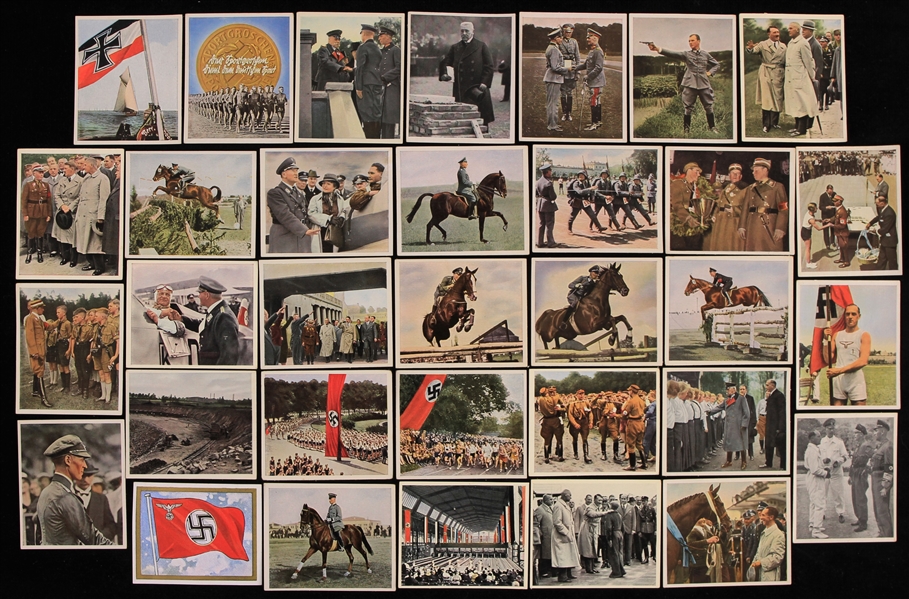 1939-45 Adolf Hitler Nazi Germany WWII Josetti Tobacco German Language Trading Cards - Lot of 33 