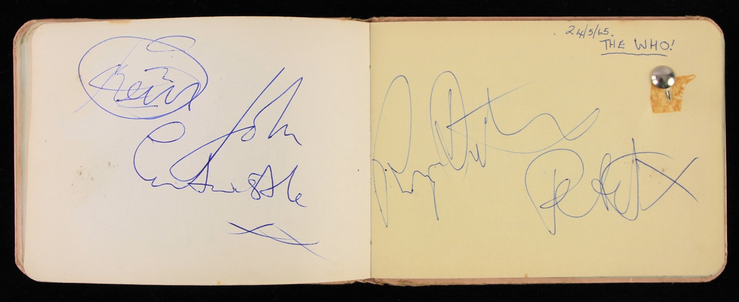 1965 Pete Townsend Keith Moon Roger Daltrey John Entwistle The Who Signed Autograph Book (Full JSA Letter)