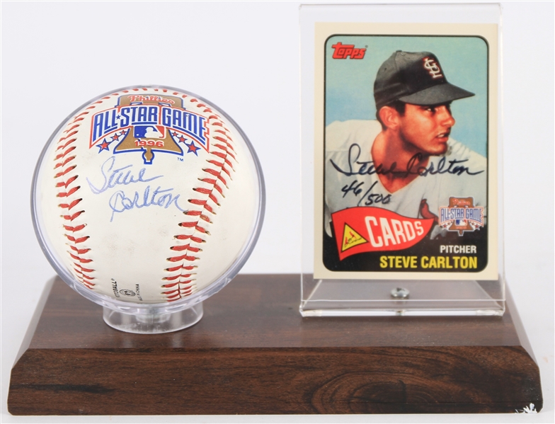 Lot Detail - 1996 Steve Carlton Philadelphia Phillies Display w/ Signed ...