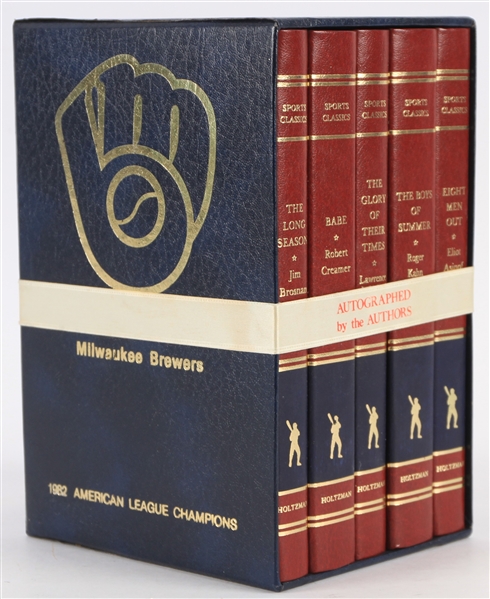 1982 Milwaukee Brewers Sports Classics Author Signed Baseball Books - Collection of 5 w/ Robert Creamer, Lawrence Ritter, Roger Kahn & More