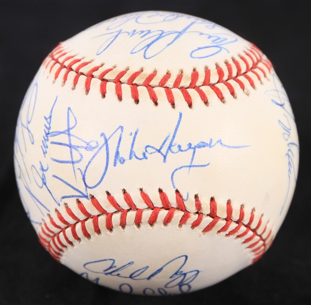 1994 Cleveland Indians Team Signed OAL Brown Jacobs Field Inaugural Season Baseball w/ 22 Signatures Including Albert Belle, Dennis Martinez, Kenny Lofton & More (JSA)