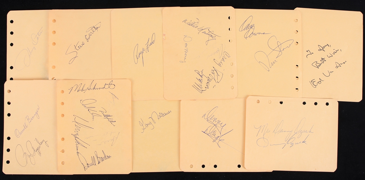 1970s Philadelphia Phillies Signed Autograph Book Pages - Lot of 10 w/ 24 Signatures Including Mike Schmidt, Steve Carlton & More (JSA)