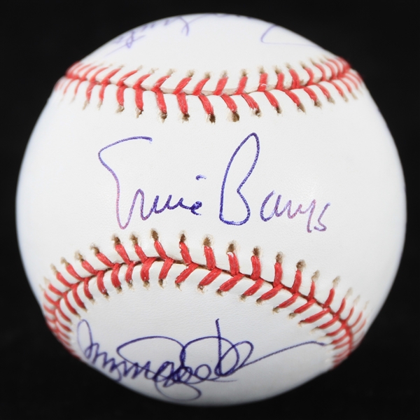 2000s Ernie Banks Ryne Sandberg Ron Santo Billy Williams Chicago Cubs Multi Signed OML Selig Baseball (JSA) 