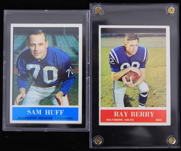 1964 Ray Berry Sam Huff Colts/Redskins Philadelphia Football Trading Cards 