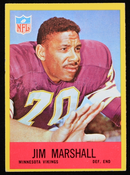 1967 Jim Marshall Minnesota Vikings Philadelphia Football Trading Card