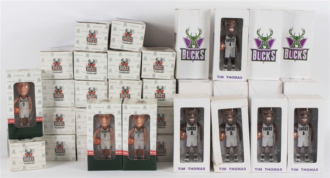 2000s Milwaukee Bucks Michael Redd, Tim Thomas, & Yi Jianlian Bobble Heads (Lot of 64)