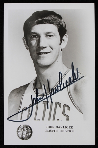 1973 John Havlicek Boston Celtics Signed 3.5" x 5.5" Postcard Photo (JSA)