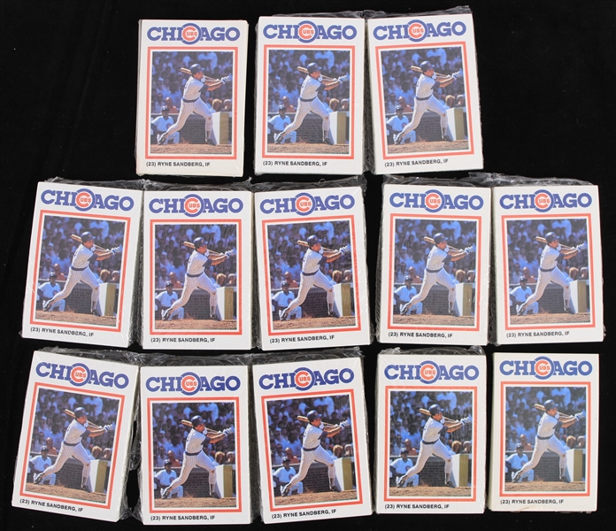 1986 Chicago Cubs Gatorade Sealed Baseball Trading Card Team Sets - Lot of 13