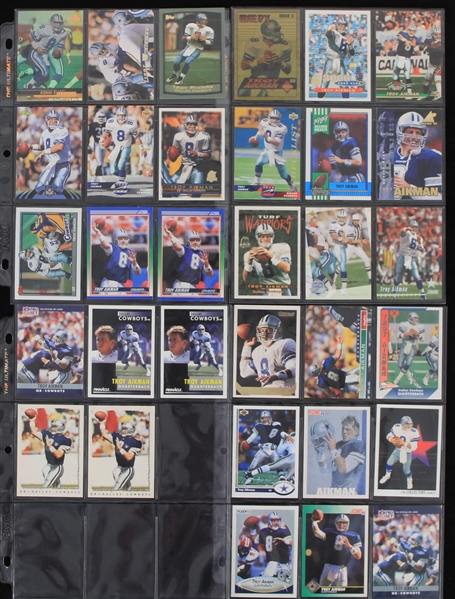 1990s Troy Aikman Dallas Cowboys Football Trading Cards - Lot of 32