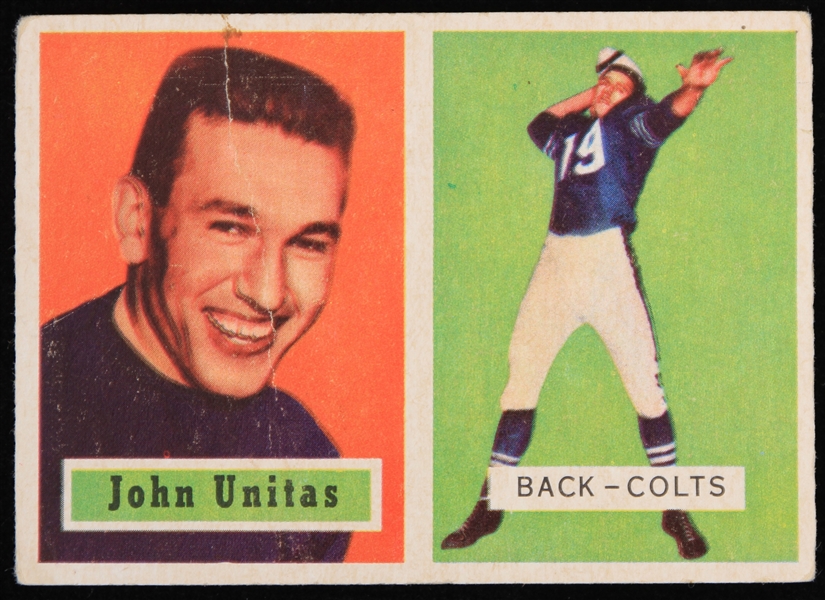 1957 Johnny Unitas Baltimore Colts Topps Rookie Football Trading Card