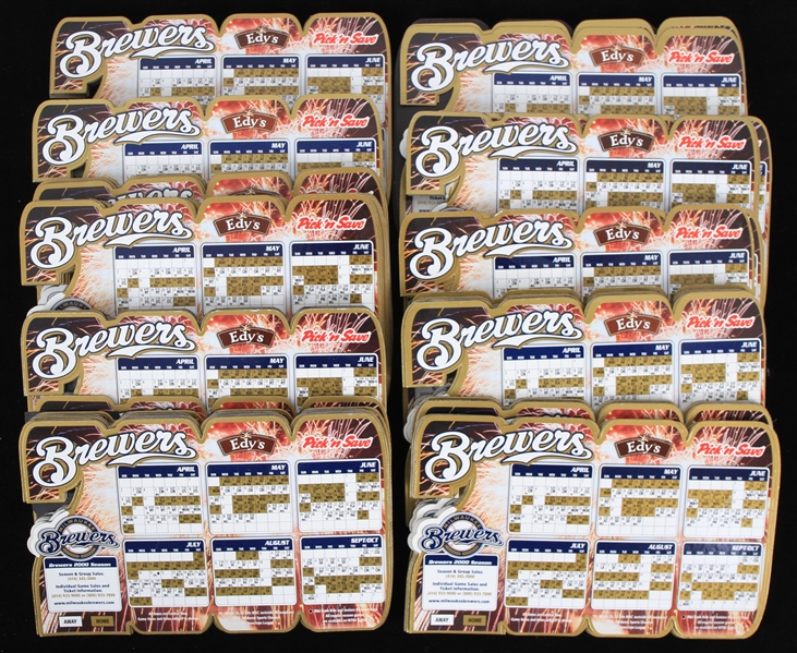 2000 Milwaukee Brewers County Stadium Final Season Magnet Schedules - Lot of 300+