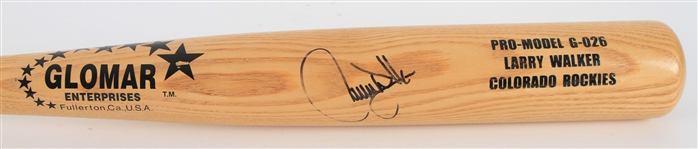 1995-2003 Larry Walker Colorado Rockies Signed Glomar Professional Model Bat (MEARS LOA/JSA)