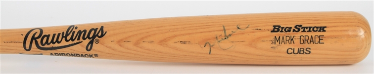 1992 Mark Grace Chicago Cubs Signed Rawlings Adirondack Professional Model Bat (MEARS LOA/JSA)