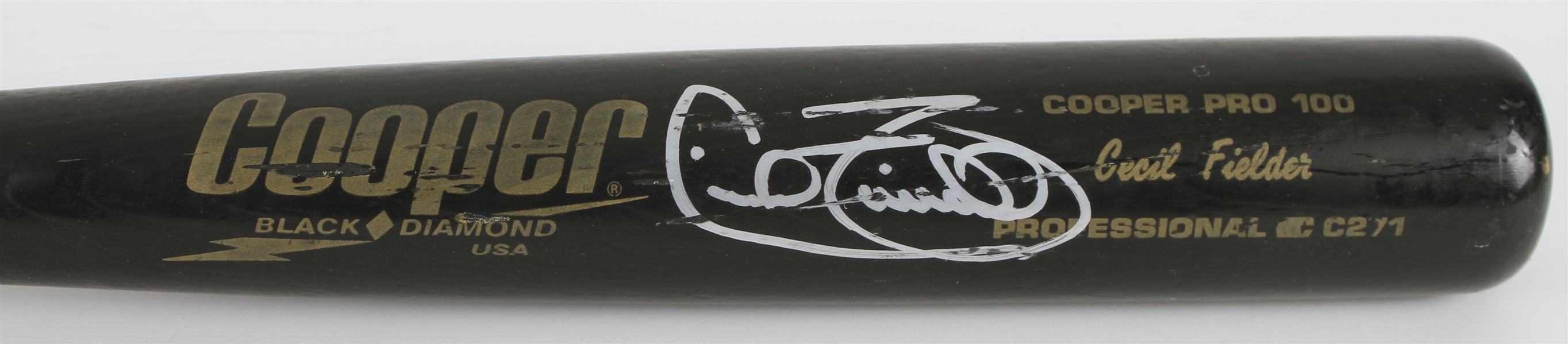 1990s Cecil Fielder Tigers/Yankees Signed Cooper Professional Model Bat (MEARS LOA/JSA)