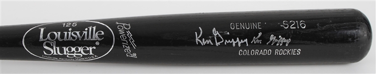 1996 Ken Griffey Colorado Rockies Signed Louisville Slugger Professional Model Bat (MEARS LOA/JSA)