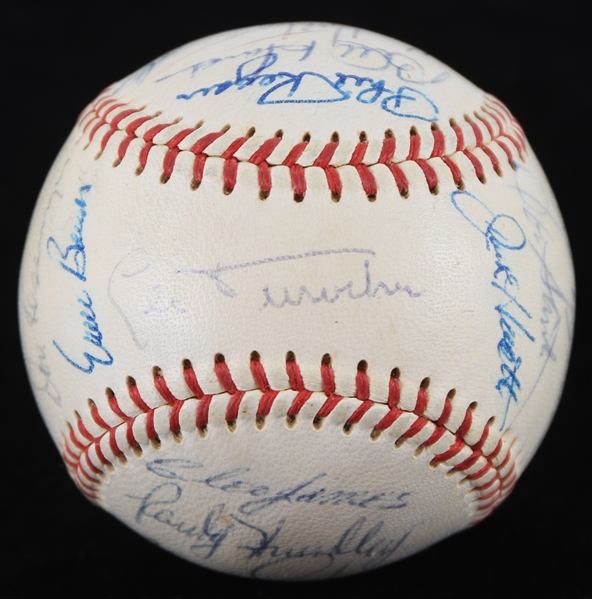 1970 Chicago Cubs Team Signed ONL Feeney Baseball w/ 23 Signatures Including Leo Durocher, Ernie Banks, Fergie Jenkins & More (*Full JSA Letter*)