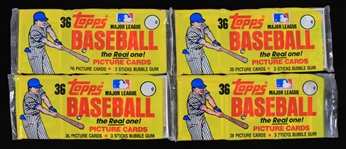 1983 Topps Baseball Trading Cards Unopened Rack Packs - Lot of 4 w/ 144 Total Cards