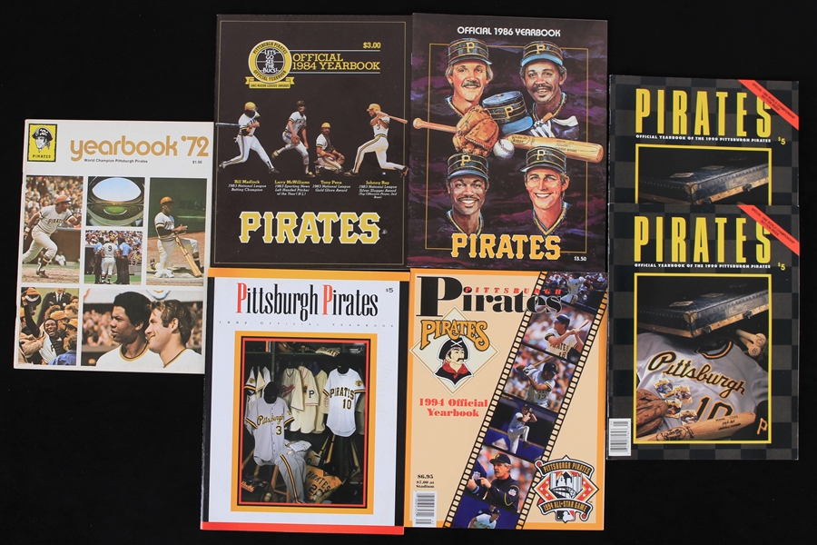 1972-94 Pittsburgh Pirates Team Yearbook Collection - Lot of 7