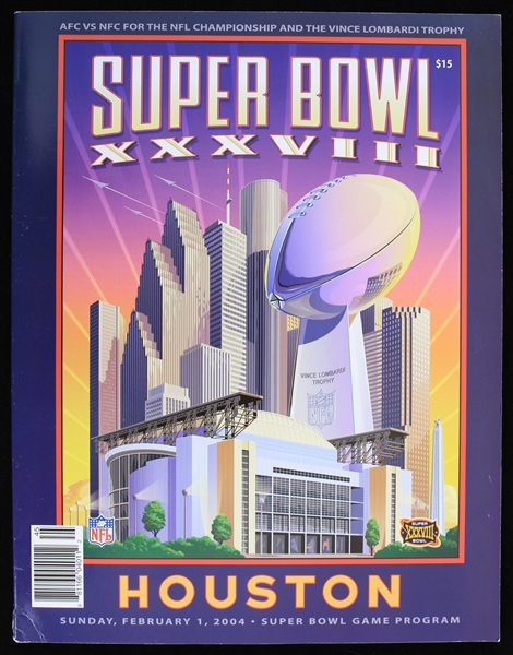 2004 New England Patriots Carolina Panthers Super Bowl XXXVIII Program