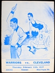 1947 Philadelphia Warriors Cleveland Rebels Philadelphia Arena Scored Game Program