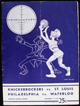 1949 New York Knicks St. Louis Bombers Philadelphia Warriors Waterloo Hawks Madison Square Garden Game Program