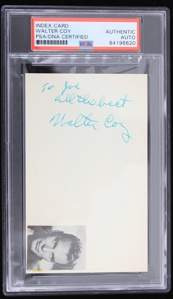 1962 Walter Coy The Searchers Signed 3" x 5" Index Card (PSA Slabbed)