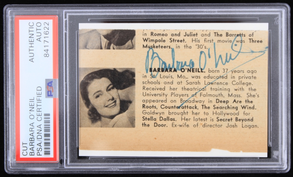 1947 Barbara ONeil Gone With The Wind Signed Cut (PSA Slabbed)