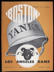 1946 Boston Yanks Los Angeles Rams Fenway Park Game Program