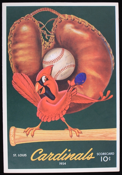 1954 St. Louis Cardinals Milwaukee Braves Busch Stadium Scored Scorecard