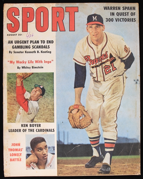 1961 Warren Spahn Milwaukee Braves Sport Magazine