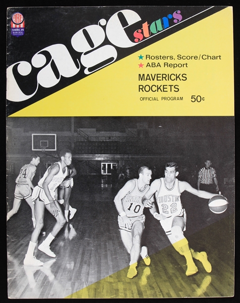 1967 Houston Mavericks Denver Rockets ABA Game Program