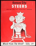 1962-63 Gene Tormohlen Kansas City Steers Signed Scored ABL Game Program