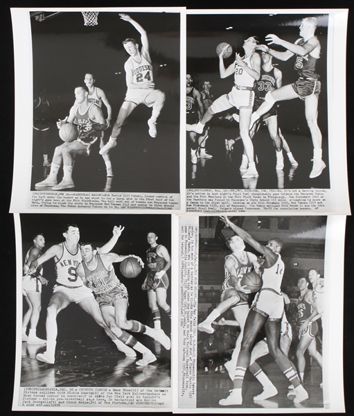 1959-60 Basketball 8" x 10" Wire Photo Collection - Lot of 4 