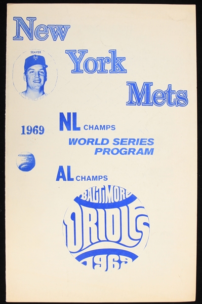 1969 Baltimore Orioles New York Mets Memorial Stadium World Series Game 2 Scored Scorecard