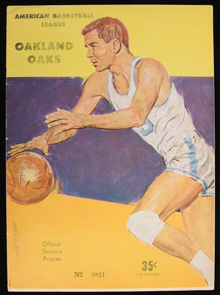 1962-63 Oakland Oaks American Basketball League ABL Game Program