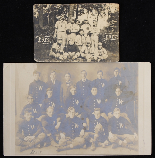 1900s-10s Baseball & Football Original Team Photos - Lot of 2