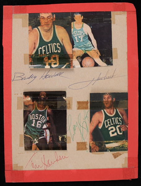 1960s Boston Celtics Signed 8" x 10.5" Photo Collage w/ John Havlicek, Tom Sanders, Bailey Howell & Larry Siegfried (JSA)