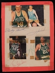 1960s Boston Celtics Signed 8" x 10.5" Photo Collage w/ John Havlicek, Tom Sanders, Bailey Howell & Larry Siegfried (JSA)