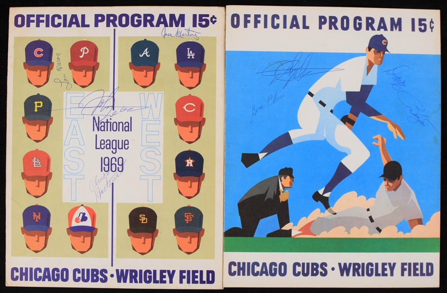1969-72 Chicago Cubs Pittsburgh Pirates Signed Wrigley Field Game Scorecards - Lot of 4 (JSA)