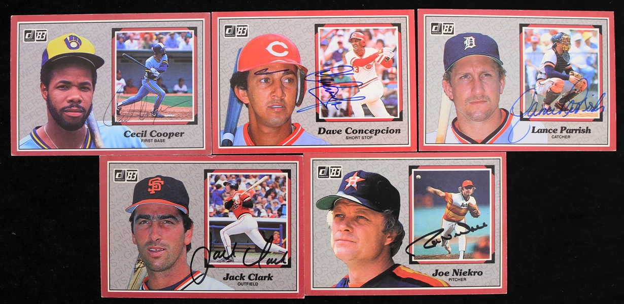 1983 Signed Donruss Action All Stars Baseball Trading Cards - Lot of 8 w/ Rod Carew, Gary Carter, Andre Dawson & More (JSA) 