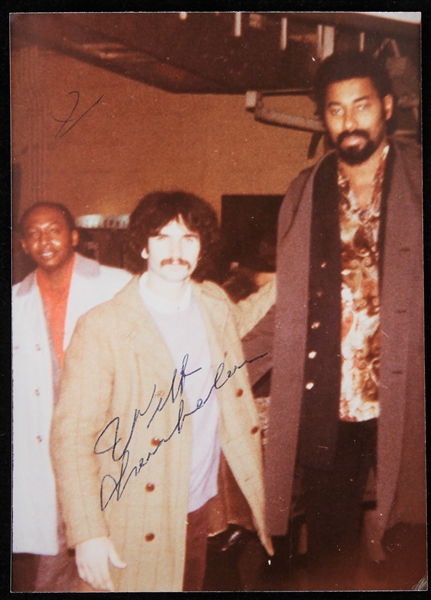 1970s Wilt Chamberlain Los Angeles Lakers Signed 3.5" x 5" Snapshot Photo (JSA)