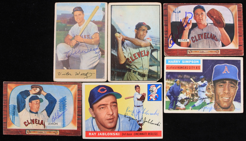 1950s Signed Baseball Trading Cards - Lot of 11 w/ Richie Ashburn, Ralph Kiner, Bob Lemon & More (JSA)