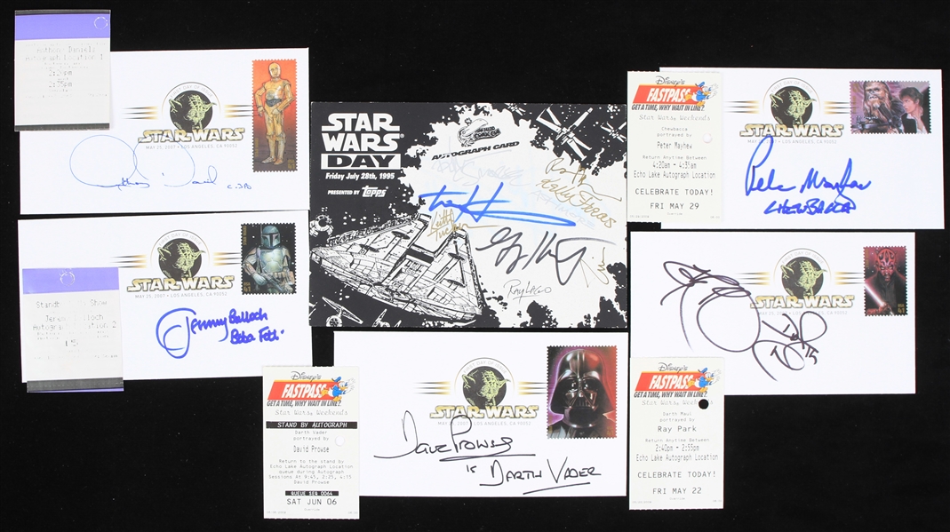 1990s-2000s Star Wars Autograph Collection - Lot of 6 w/ David Prowse, Peter Mayhew, Anthony Daniels & More (JSA)